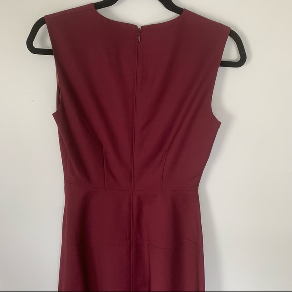 KATE SPADE SATURDAY Mahogany Red Deep V Neck A Line Dress - Picture 6 of 12